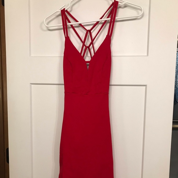 Red bodycon mini dress - Picture 2 of 6